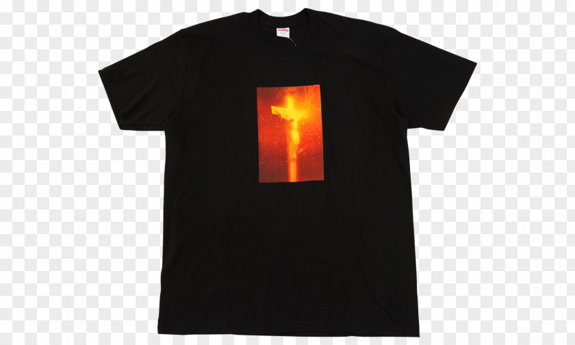 T-shirt Supreme Piss Christ Tee Black Color Product PNG