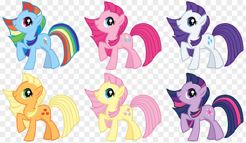 Colored Mane Pony Pinkie Pie Rainbow Dash Rarity Twilight Sparkle PNG
