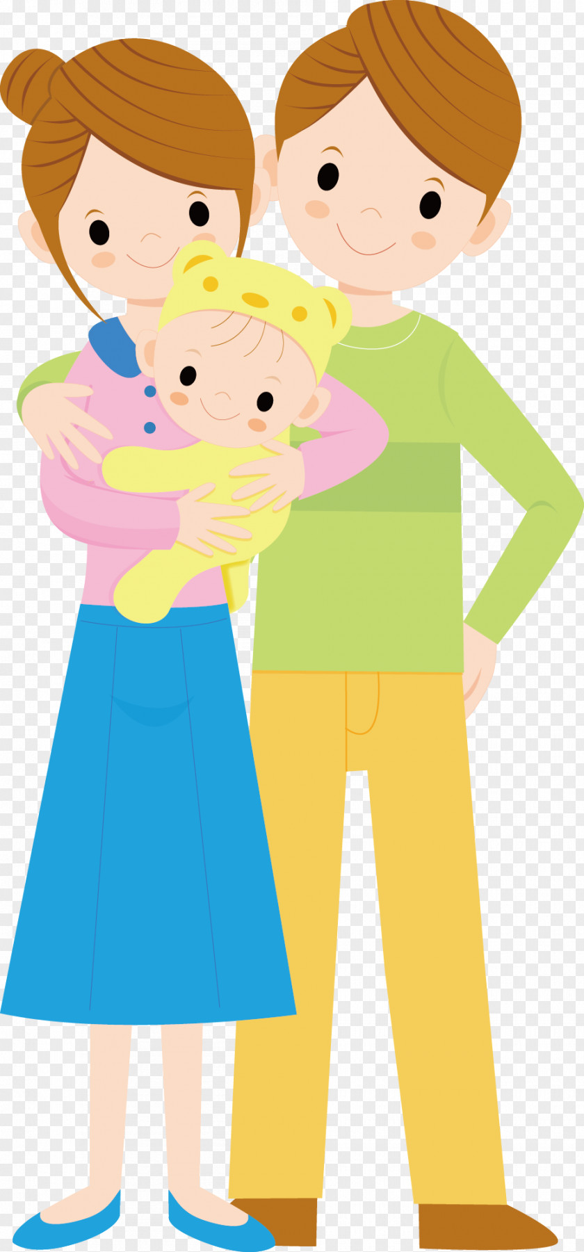 Happy Family Mother Child Infant Illustration PNG