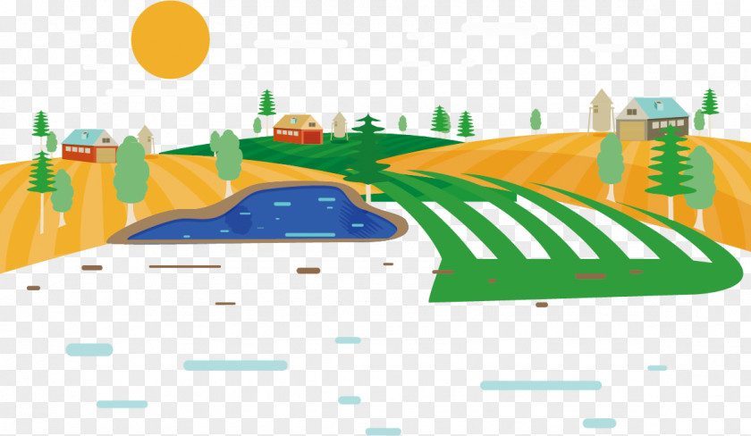 Wheat Field Landscape Vector Material Fukei PNG