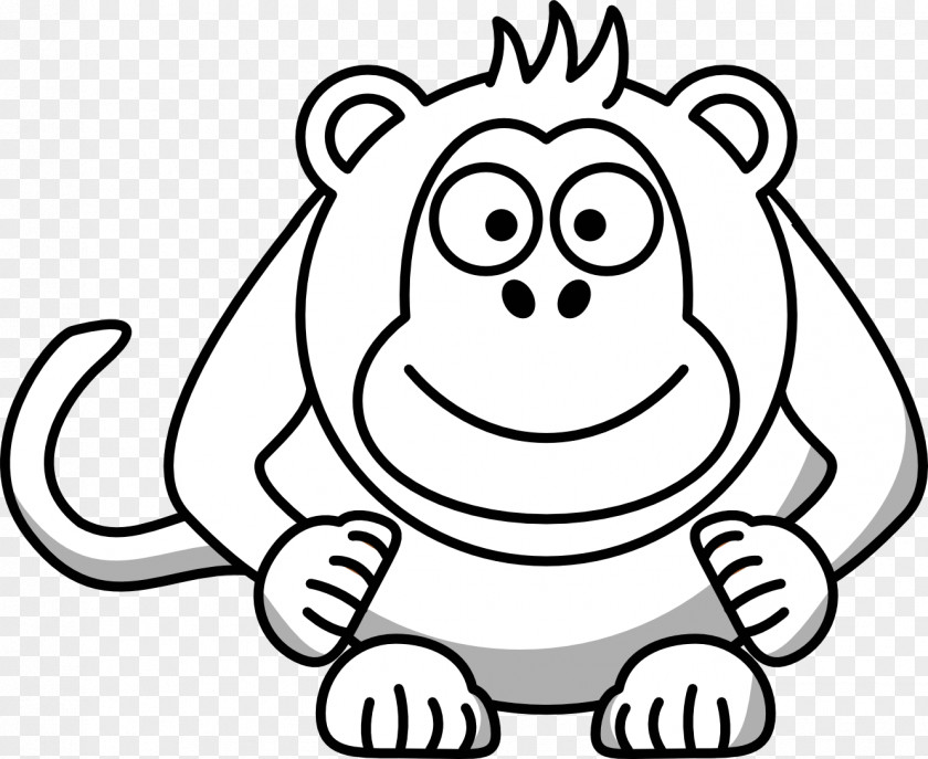 White Monkey Cliparts Cartoon Black And Drawing Clip Art PNG