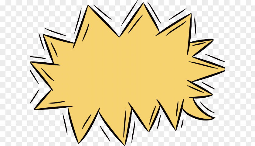 Comic Explosion Yellow Clip Art Image Leaf PNG