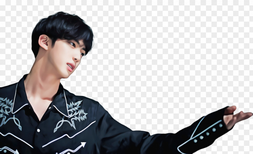 Gesture Black Hair BTS V PNG