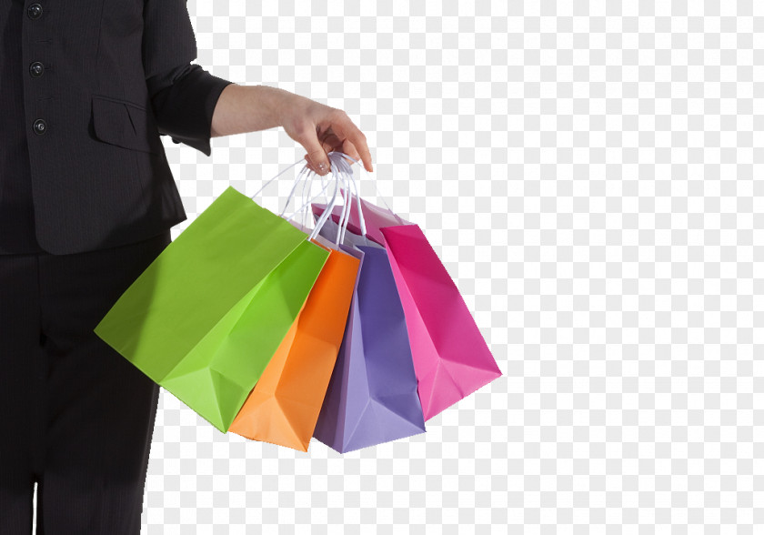 Colorful Shopping Bag In Hand Paper Reusable PNG