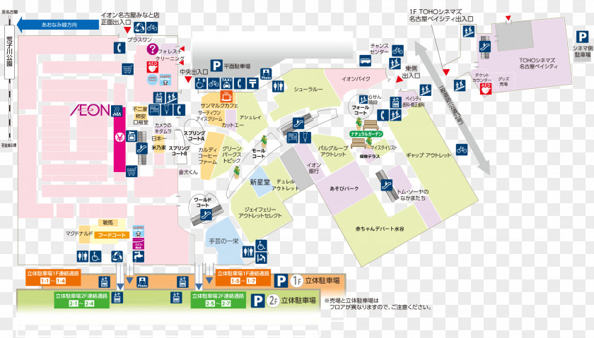 Map Aeon Mall Nagoya Minato Chaya AEON Co., Ltd. Plan PNG