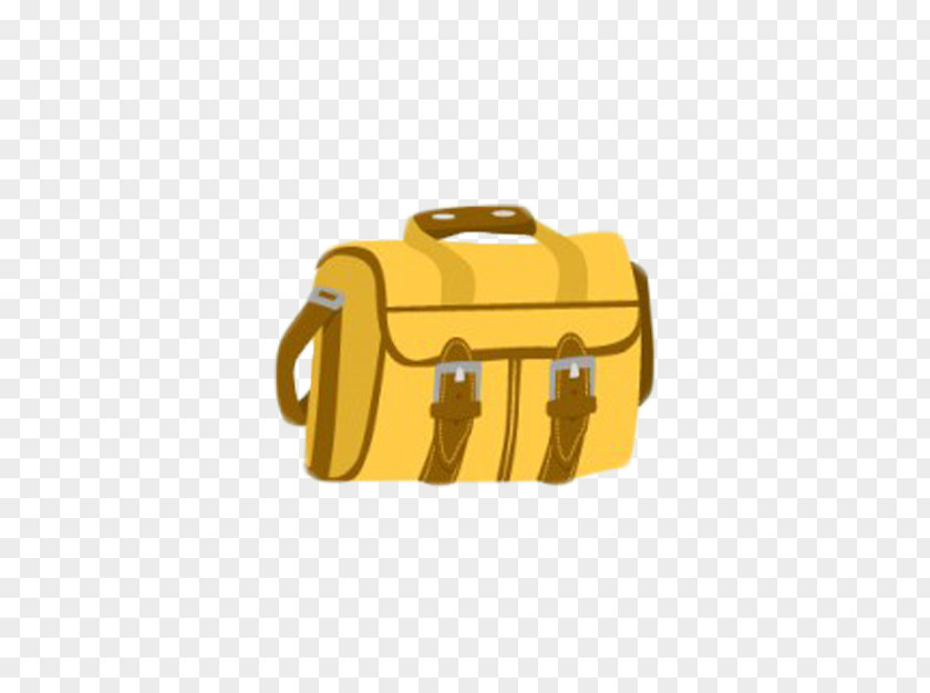 Yellow Cartoon Hand Luggage Backpack Baggage Satchel PNG
