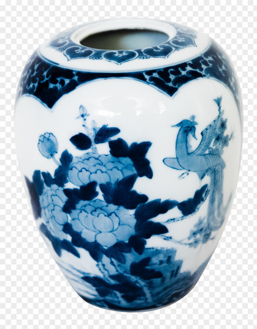 Blue And White Porcelain Vase Pottery Ceramic Cobalt Urn PNG