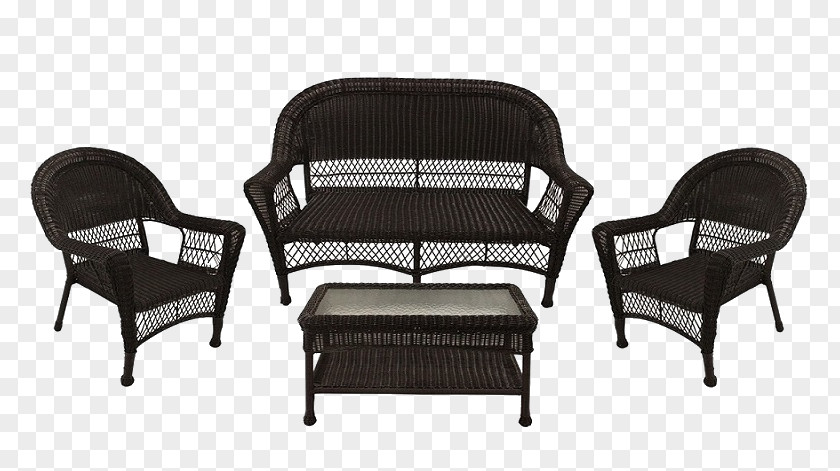 Chair Table Garden Furniture Resin Wicker PNG