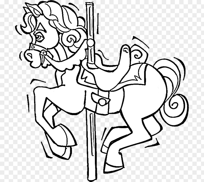 Horse Coloring Book Carousel Drawing Adult PNG