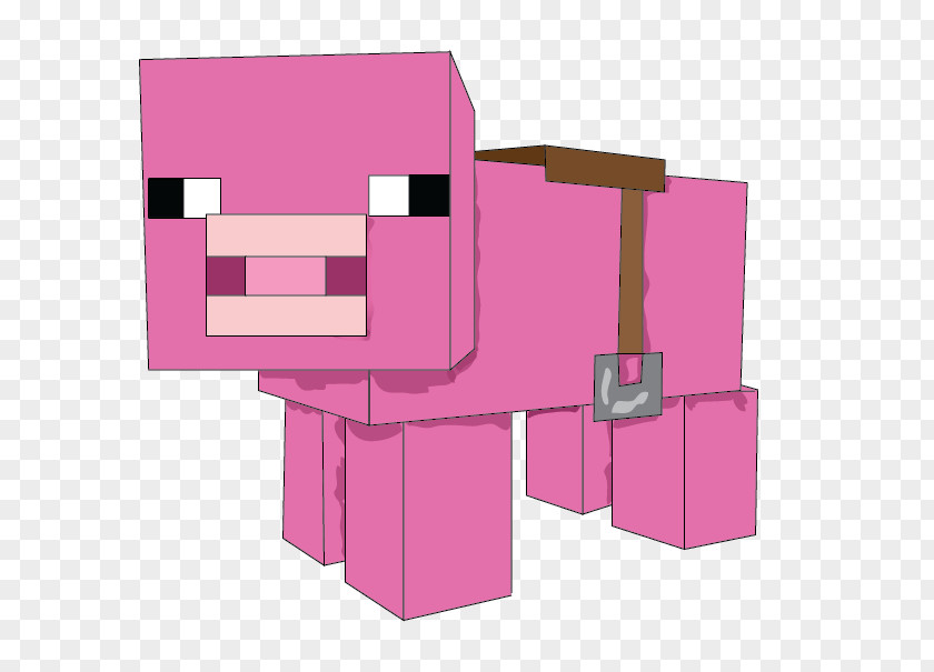 Minecraft Pig Product Design Pink M Line PNG