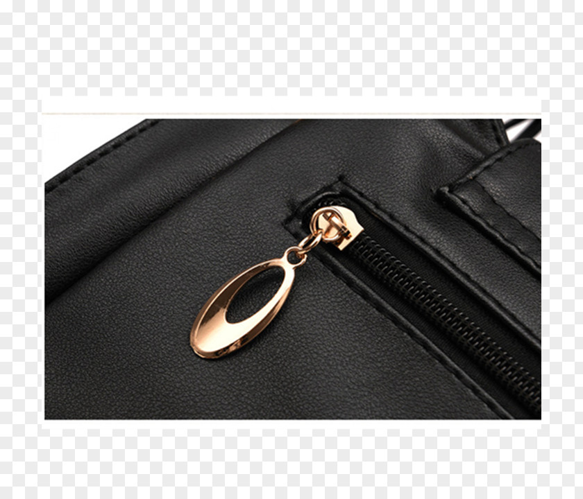 Zipper Handbag Leather Strap Rectangle PNG