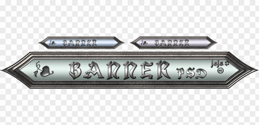 Banner Metal Car Font PNG