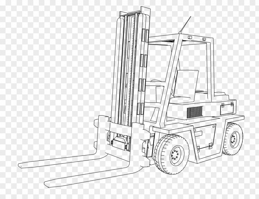 Forklift Drawing Machine Sketch PNG
