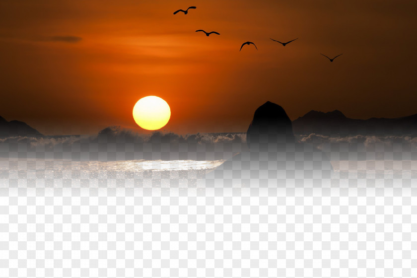 Golden Sunset Sky Atmosphere Computer Wallpaper PNG