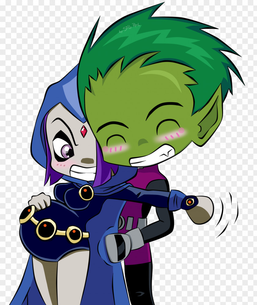 Beast Boy Raven Gohan Starfire Art PNG