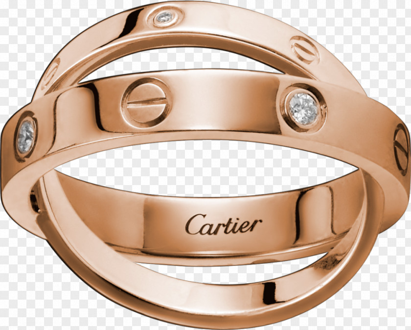 Ring Cartier Love Bracelet Diamond Colored Gold PNG