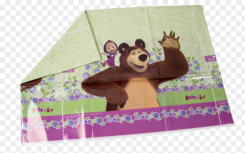 Bear Masha Birthday Tablecloth Paper PNG