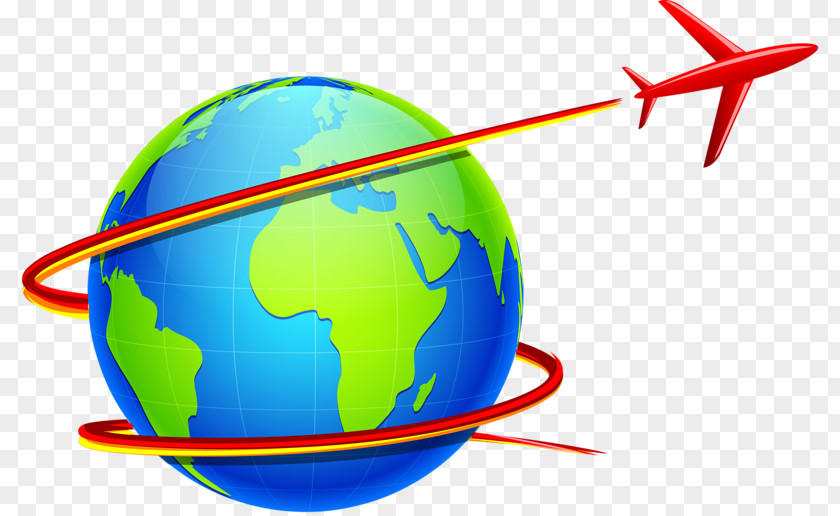 Blue Earth Airplane Flight Globe World Clip Art PNG