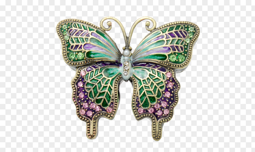 Green Butterfly Urn Brooch Purple PNG