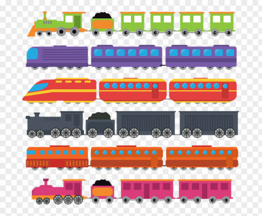 Color Train Drawing PNG
