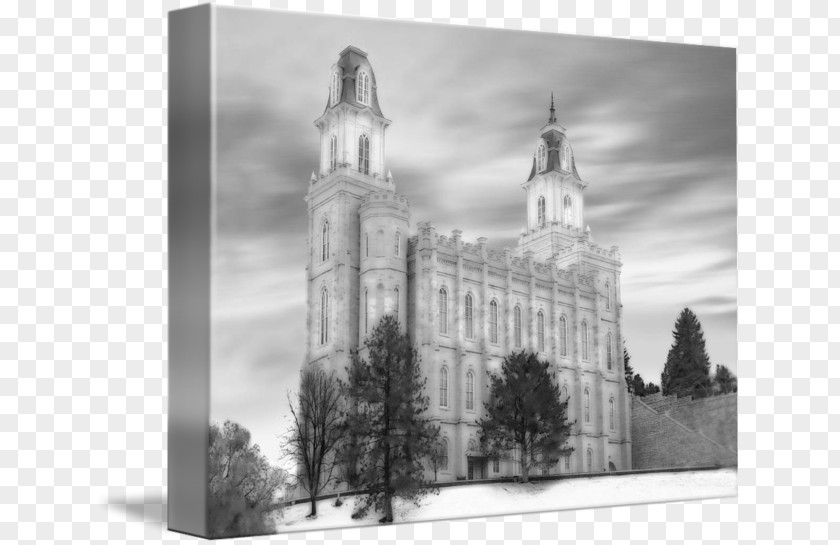 Temple Drawing Pictures Manti Utah Gallery Wrap Cathedral Canvas PNG