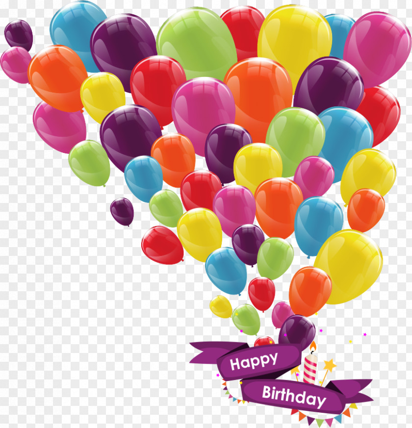 Vector Colorful Balloons Balloon Birthday Greeting Card Ribbon PNG