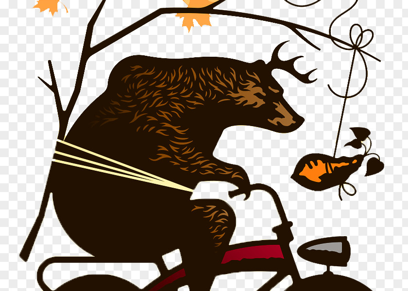 Cycling Animals Carrying A Tree Bicycle Illustration PNG
