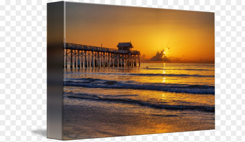 Orange Sky Gallery Wrap Picture Frames Cocoa Beach Canvas Stock Photography PNG