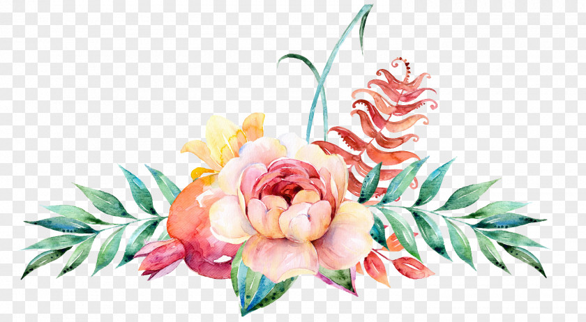 Watercolor Floral Decoration Flower Design Painting Illustration PNG
