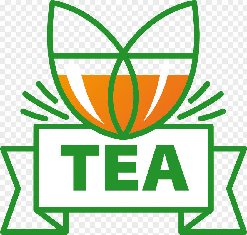 Green Tea Label Vector Illustration PNG