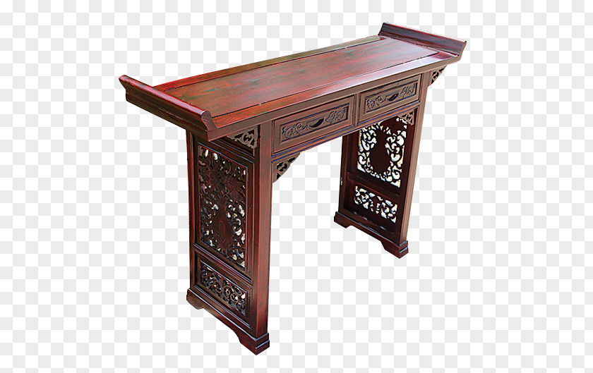 Long Narrow Dining Table Drawer Tea Desk Furniture PNG