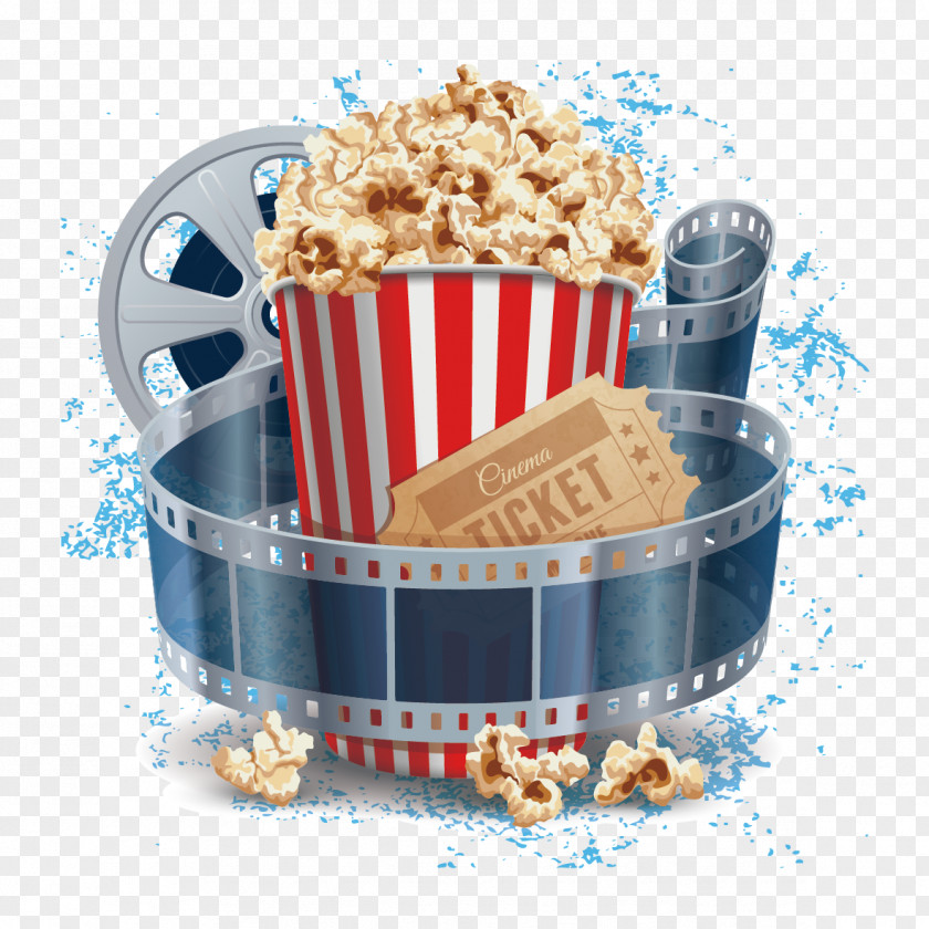 Popcorn And Film Cinema Illustration PNG