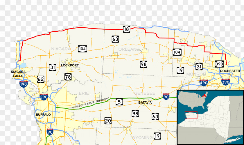 Route Map New York State 18 Lewiston-Queenston Bridge Jersey Queenston, Ontario Lamao, Limay PNG