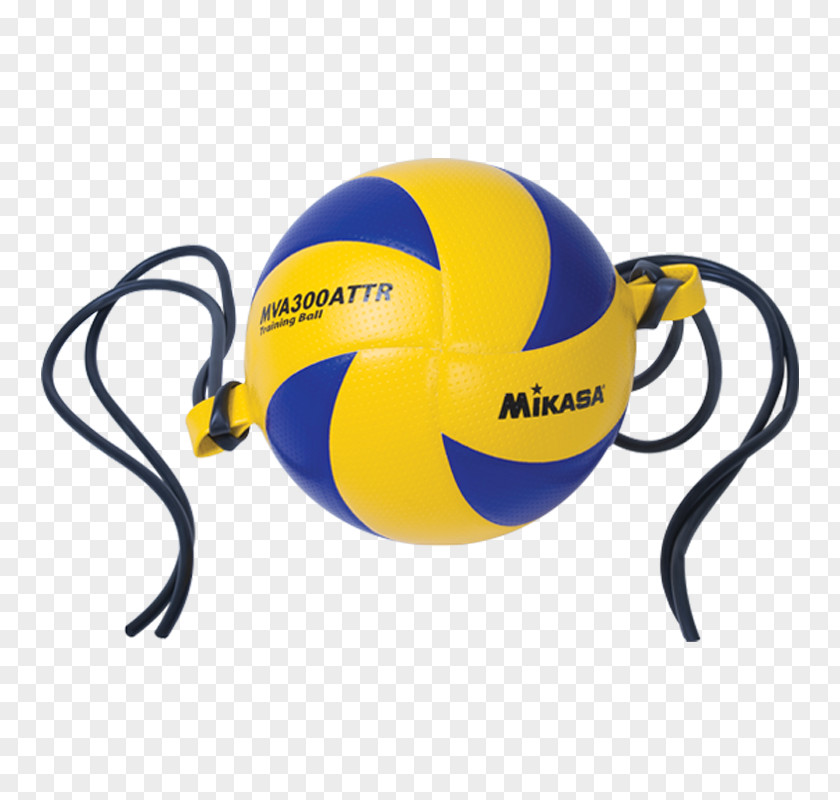 Size 5 OfficialBlue And Yellow Mikasa SportsVolleyball Attack Trainer Volleyball With Tether PNG