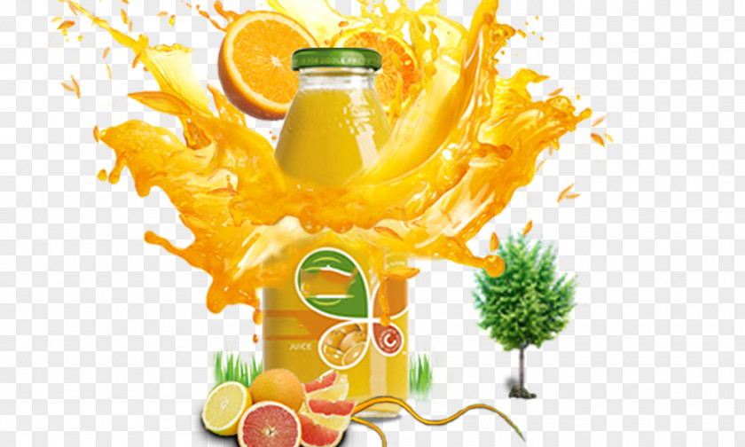 Splash Orange Juice Breakfast Drink PNG