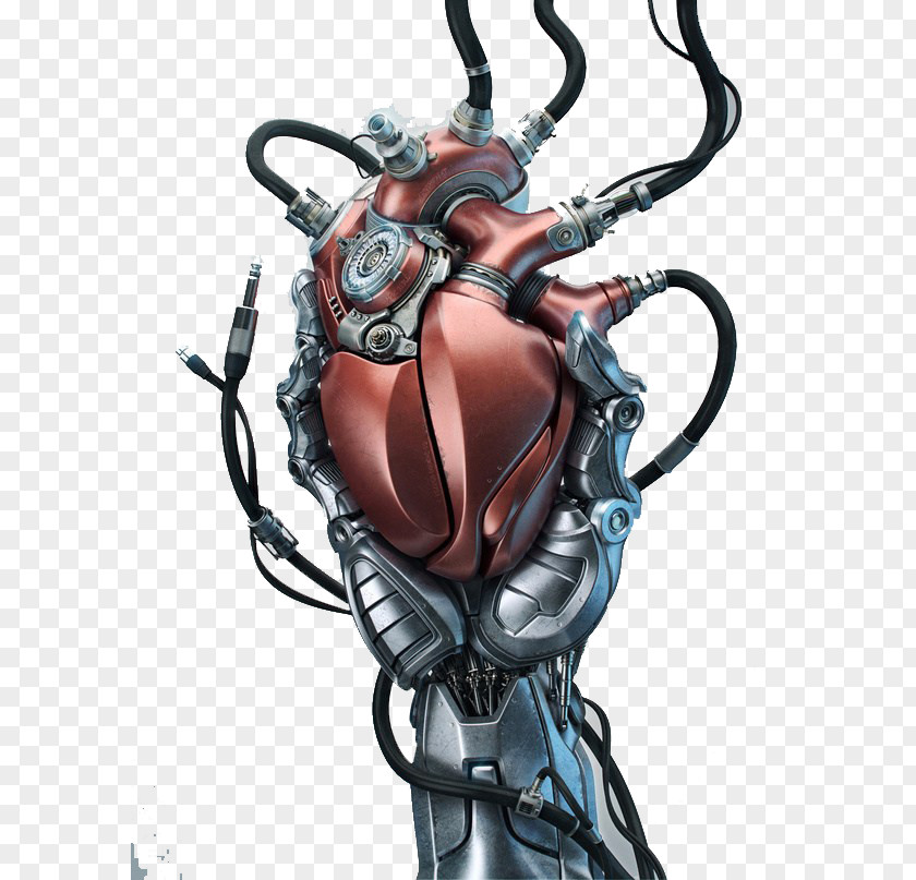 Deep Red Mechanical Heart Artificial Valve Anatomy PNG