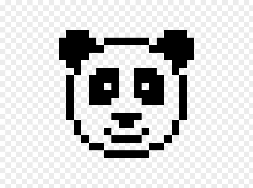 Pixel Art Minecraft Giant Panda Drawing PNG
