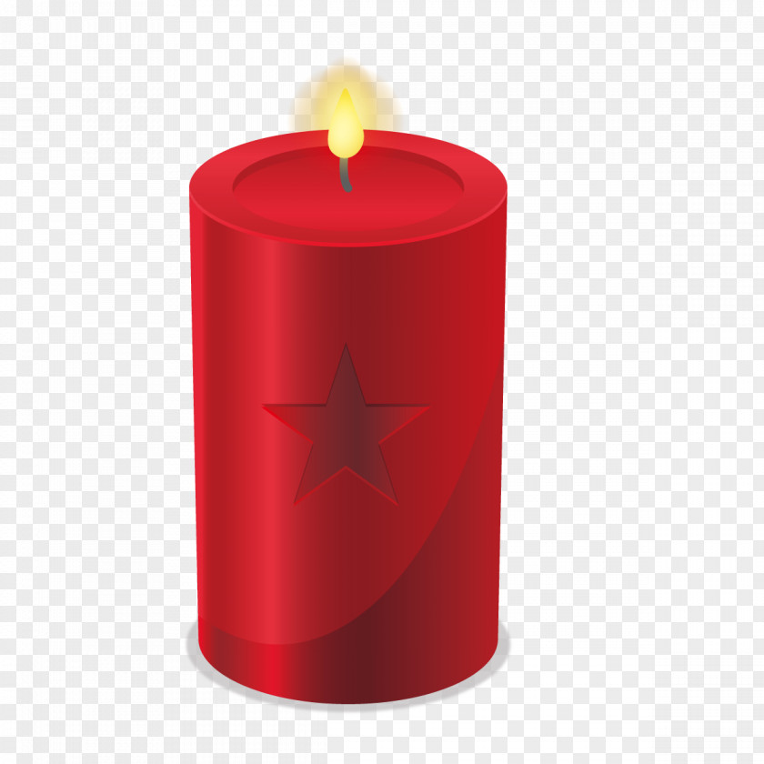Vector Red Candle Flameless Candles Wax PNG