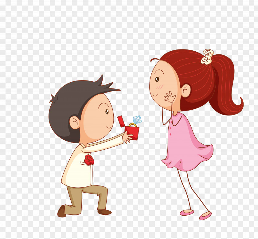 Cartoon Couple Wedding Invitation Marriage Proposal Engagement Party PNG