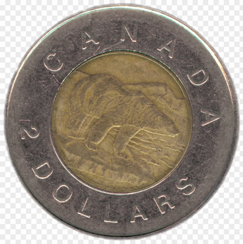 Coin Canada Toonie Canadian Dollar Quarter PNG