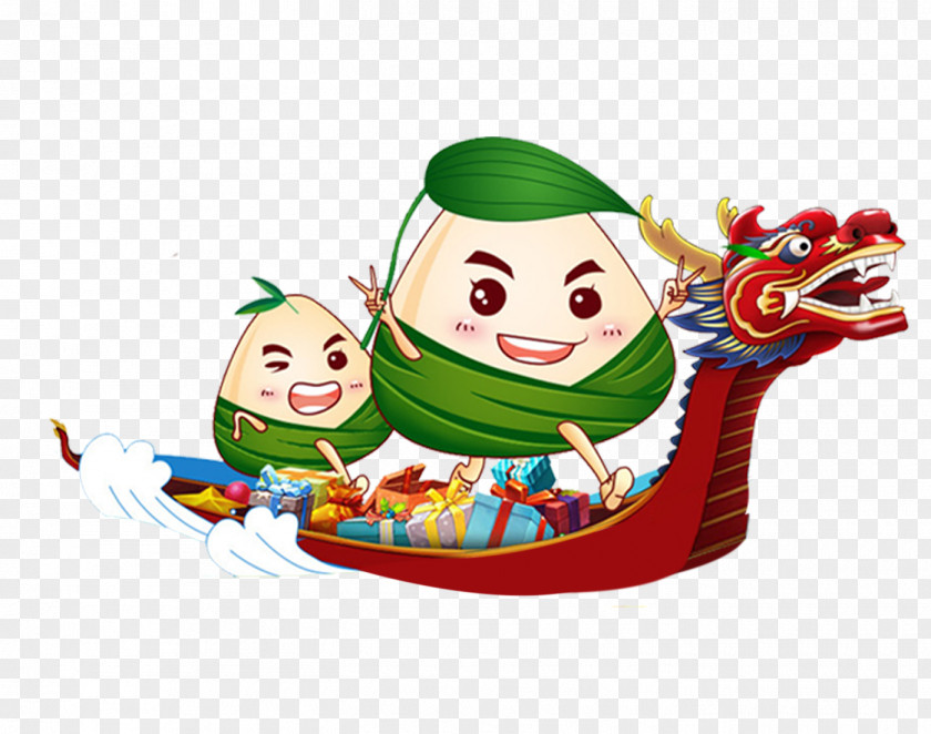 Cute Dumplings Dragon Boat Race Hand Painted Graphics Zongzi Festival Bateau-dragon U7aefu5348 PNG