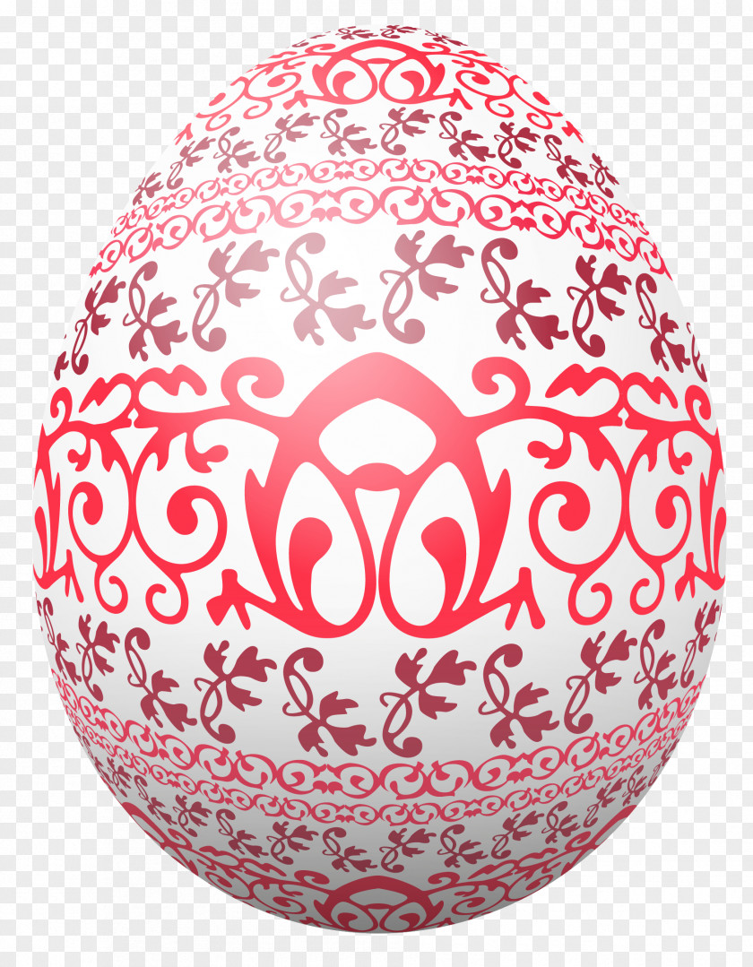 Easter White Egg With Red Decoration Clipart Picture Decorating PNG