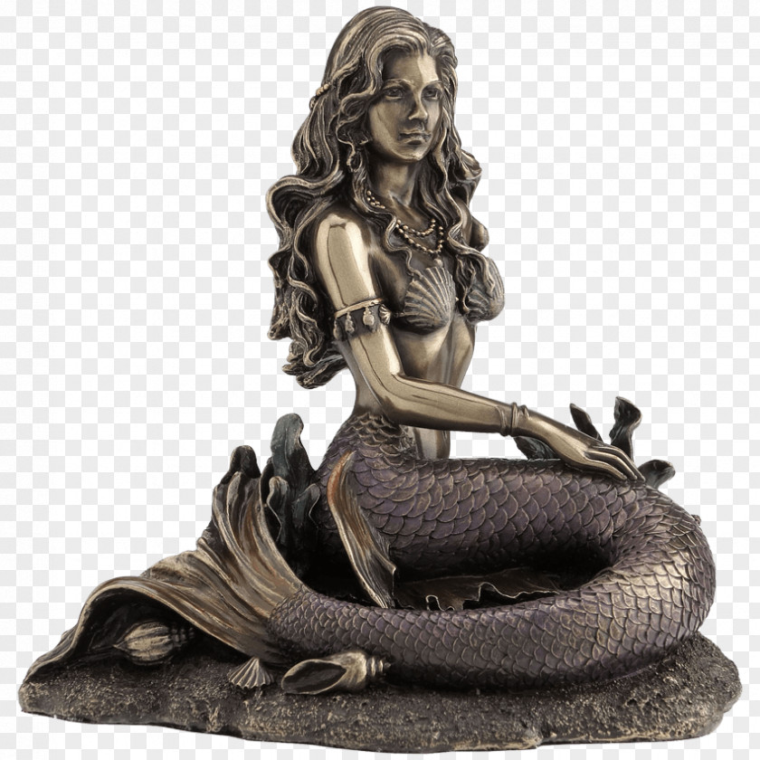 Mermaid The Little Bronze Sculpture Figurine Statue PNG