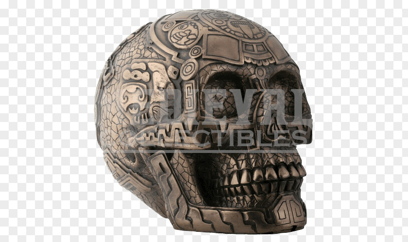 Skull Viking Aztec Calendar Calavera Statue PNG