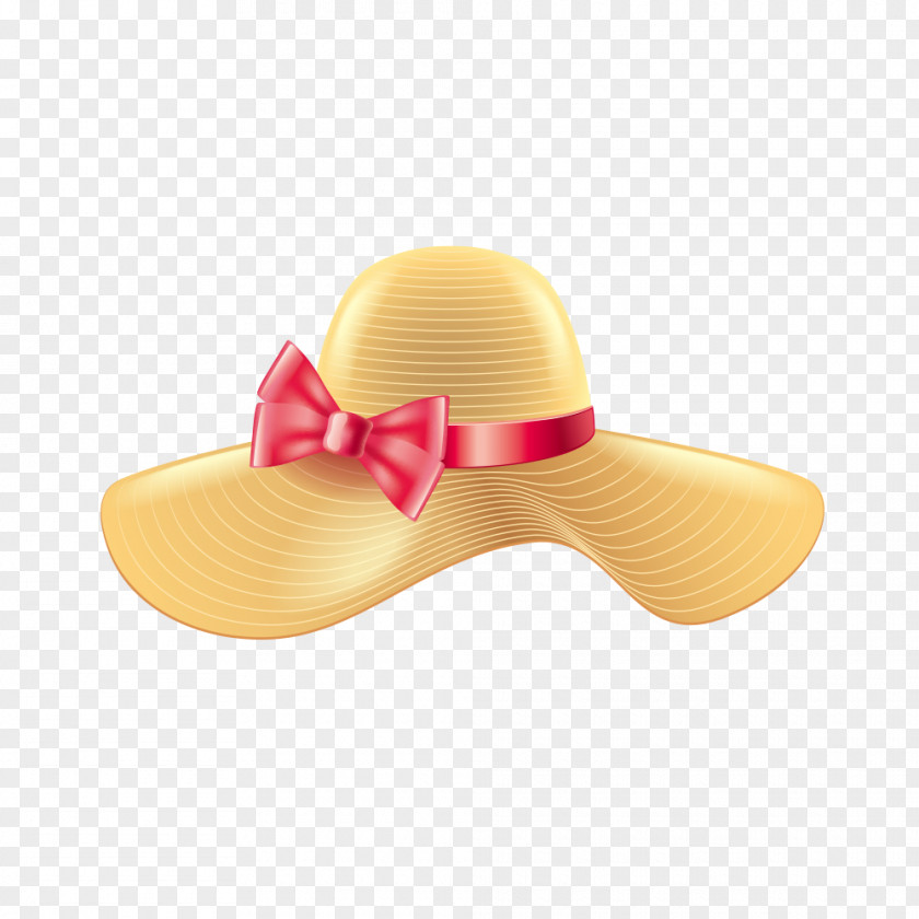 Bow Hat Straw Sun PNG