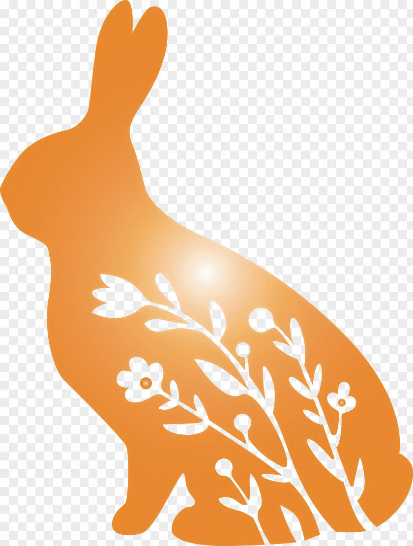 Floral Bunny Rabbit Easter Day PNG