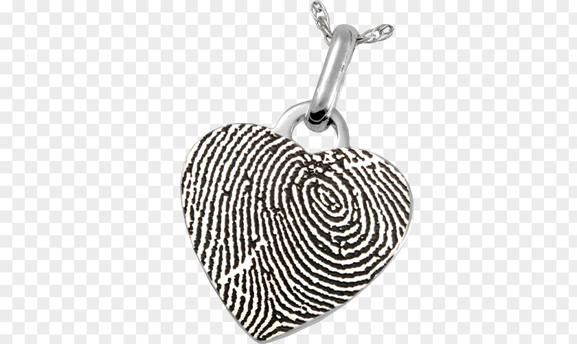 Heart Fingerprint Locket Sterling Silver Charms & Pendants Necklace PNG