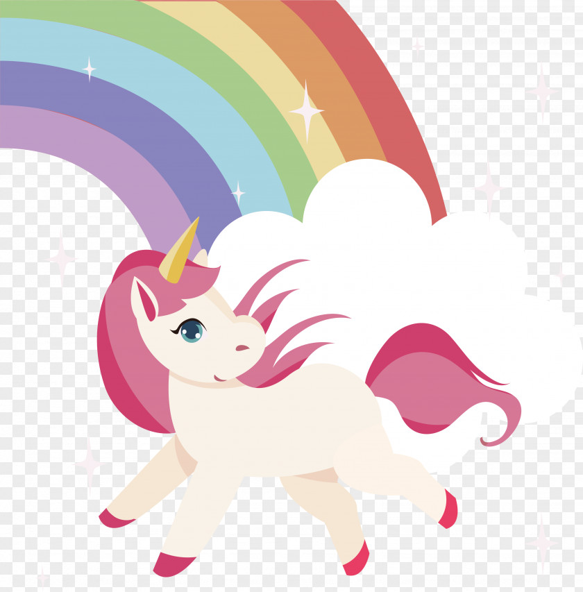The Unicorn In Dream T-shirt Rainbow Euclidean Vector Tapestry PNG