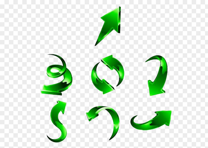 Free Green Arrow To Pull The Material PNG