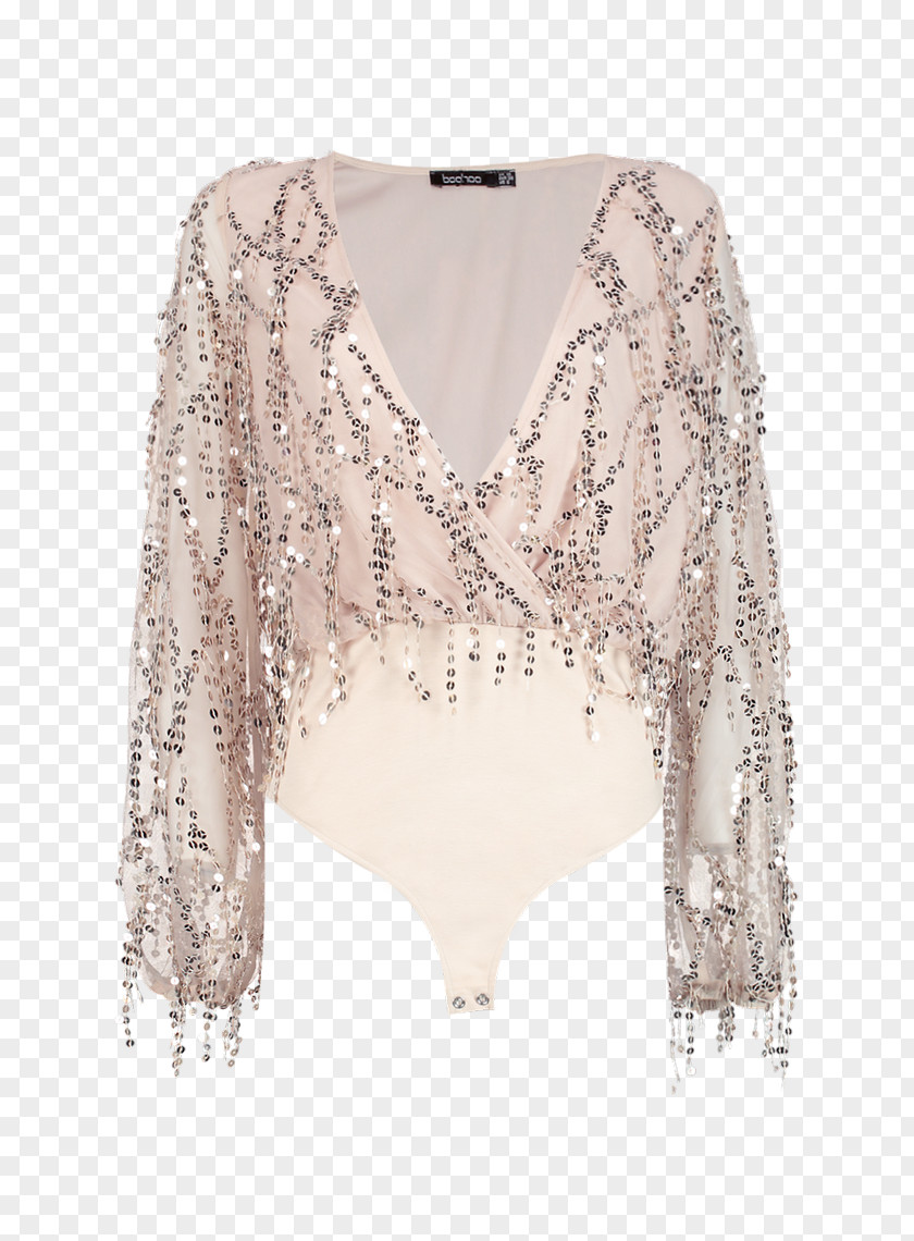 Sleeve Blouse Bodysuit Sequin Outerwear PNG